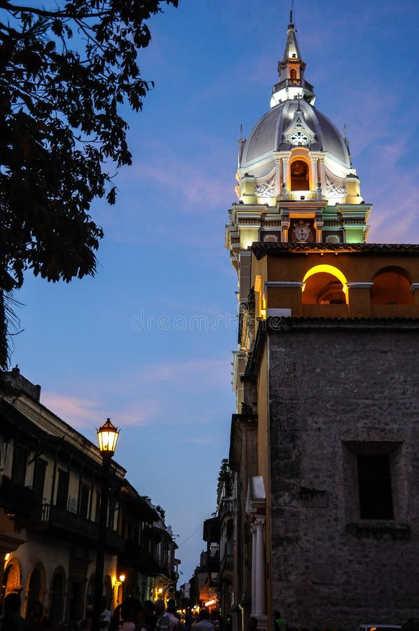 Klassieke Kerkpagode, de Cultural Stad van Cartagena DE Indias, Colombia. stock foto's Klassieke Kerkpagode, de Cultural Stad van Cartagena DE Indias, Colombia. stock foto's