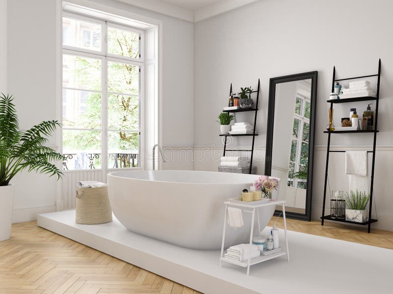 Klassieke luxebadkamers het 3d teruggeven vector illustratie Klassieke luxebadkamers het 3d teruggeven vector illustratie