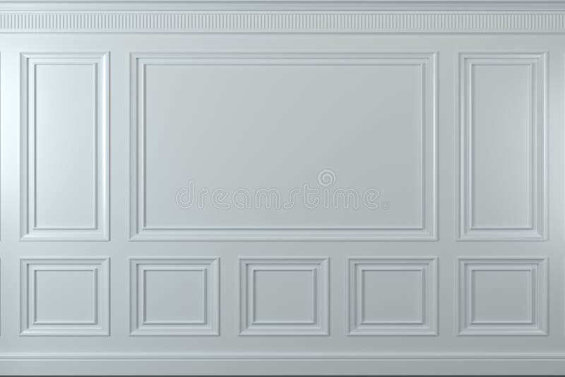 Klassieke muur van witte houten panelen Ontwerp en technologie