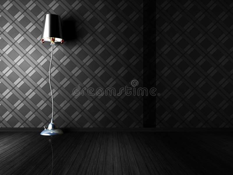 Klassieke staande lamp in een ruimte stock illustratie Klassieke staande lamp in een ruimte stock illustratie