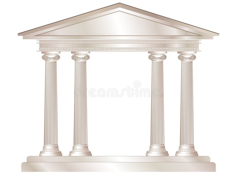 An illustration of a classical style white marble temple. An illustration of a classical style white marble temple.