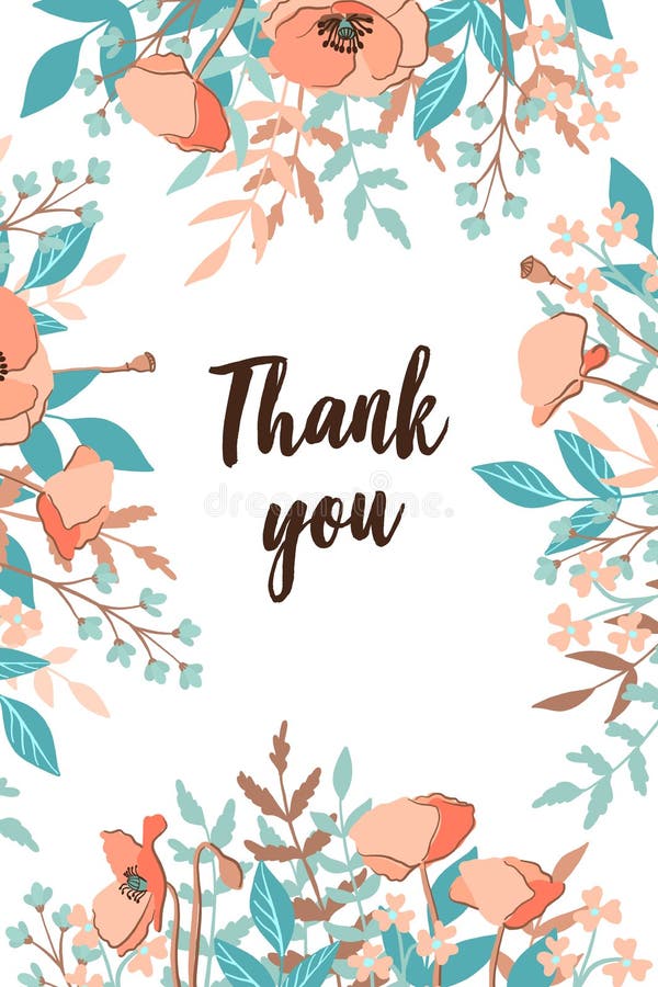 Klassikern och Refind tackar dig kortet med blommarambakgrund, hand som utdragna blom- beståndsdelar märker Vektordesignmall som stock illustrationer Klassikern och Refind tackar dig kortet med blommarambakgrund, hand som utdragna blom- beståndsdelar märker Vektordesignmall som stock illustrationer