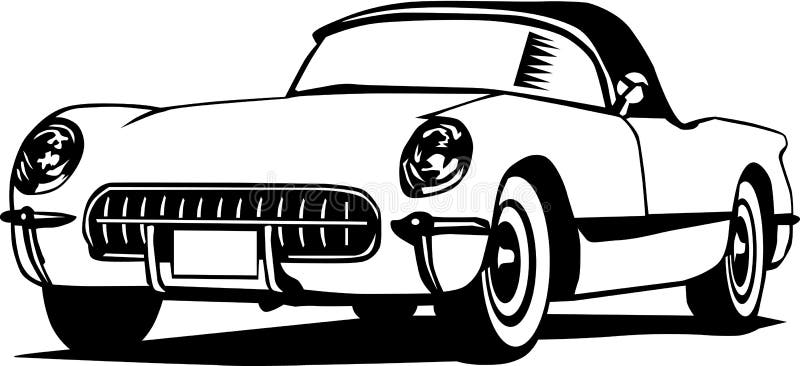 Klassische Chevrolet Corvette Vektor-Illustration lizenzfreie abbildung Klassische Chevrolet Corvette Vektor-Illustration lizenzfreie abbildung