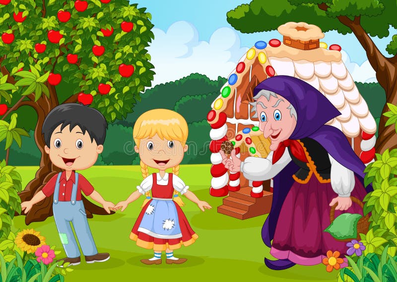 Klassische Kindergeschichte Hansel und Gretel lizenzfreie abbildung Klassische Kindergeschichte Hansel und Gretel lizenzfreie abbildung