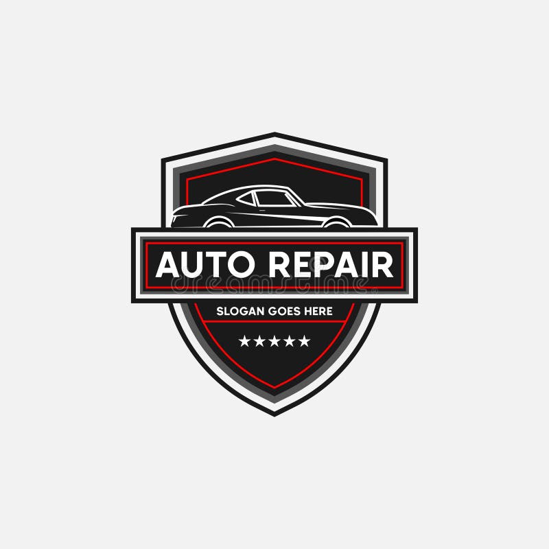 Auto-Reparaturservice-Logo, Abzeichen, Emblem, Vorlage. Perfektes