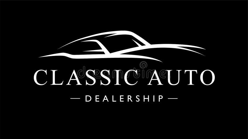Klassisk retro kontur för logo för stilsportbilautomatisk vektor illustrationer Klassisk retro kontur för logo för stilsportbilautomatisk vektor illustrationer