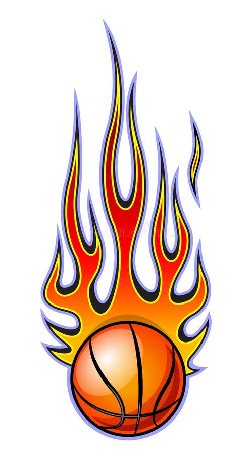 Klassisk stam- flamma för vektor med basket som isoleras på vit stock illustrationer