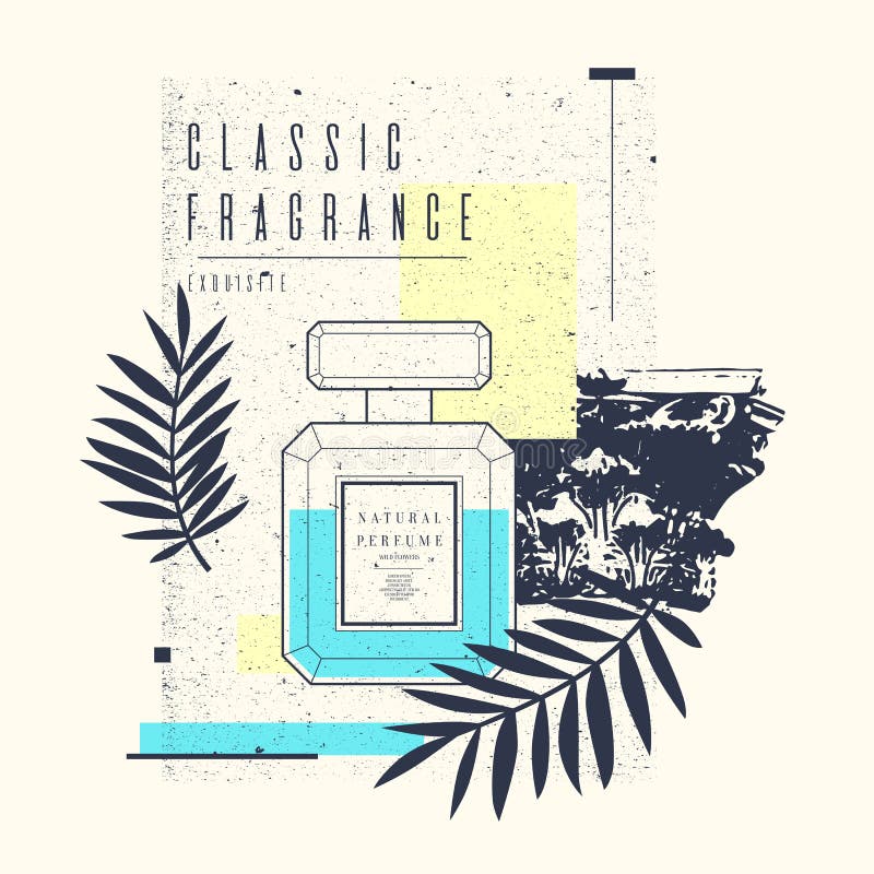 Klasyczna retro butelka pachnidło na grunge tle ilustracji Klasyczna retro butelka pachnidło na grunge tle ilustracji