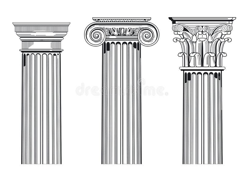 Klasyczne architektoniczne kolumny royalty ilustracja