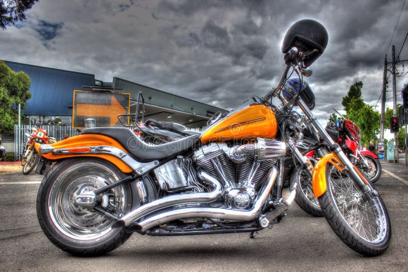 Klasyczny amerykanina Harley Davidson motocykl obraz royalty free Klasyczny amerykanina Harley Davidson motocykl obraz royalty free