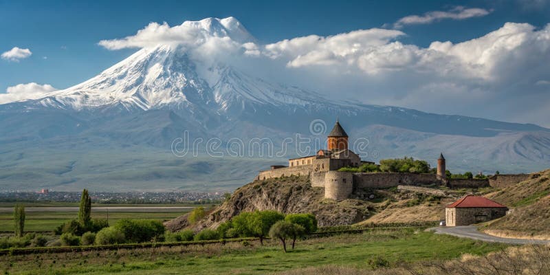 Klasztor Chor Virap. Ararat Armenia royalty ilustracja