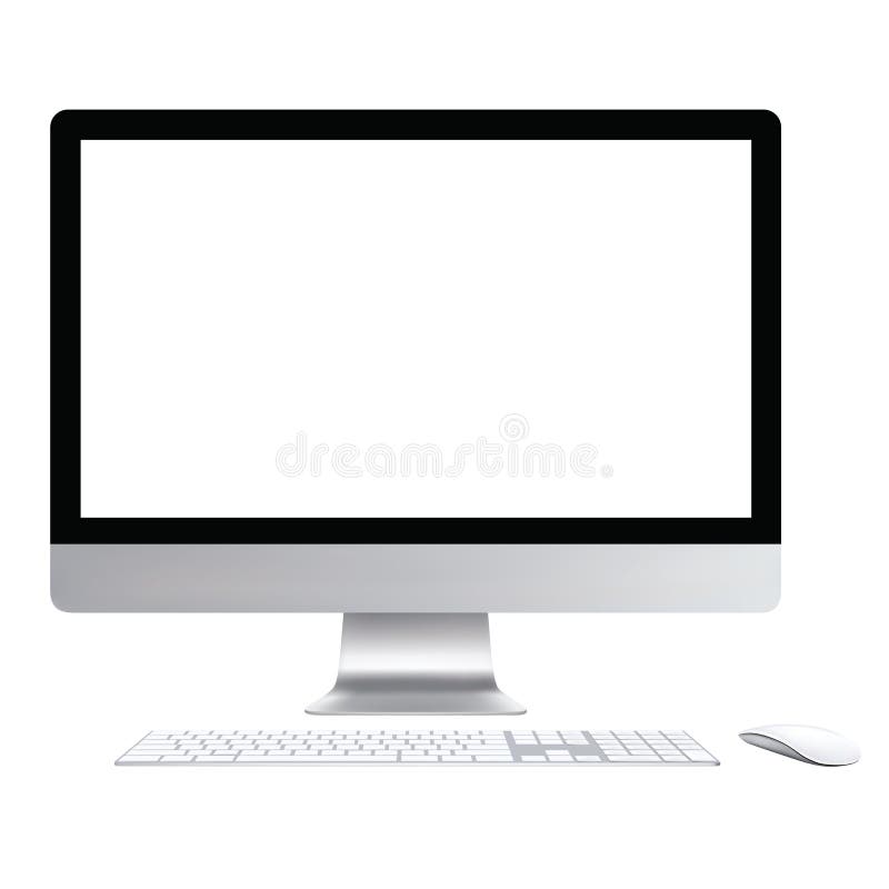 Computer screen keyboard and mouse. Realistic vector file. Computer screen keyboard and mouse. Realistic vector file