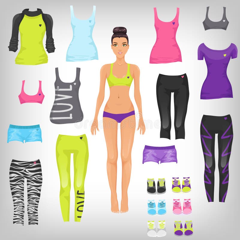 Kledings omhoog sportieve document pop stock illustratie Kledings omhoog sportieve document pop stock illustratie