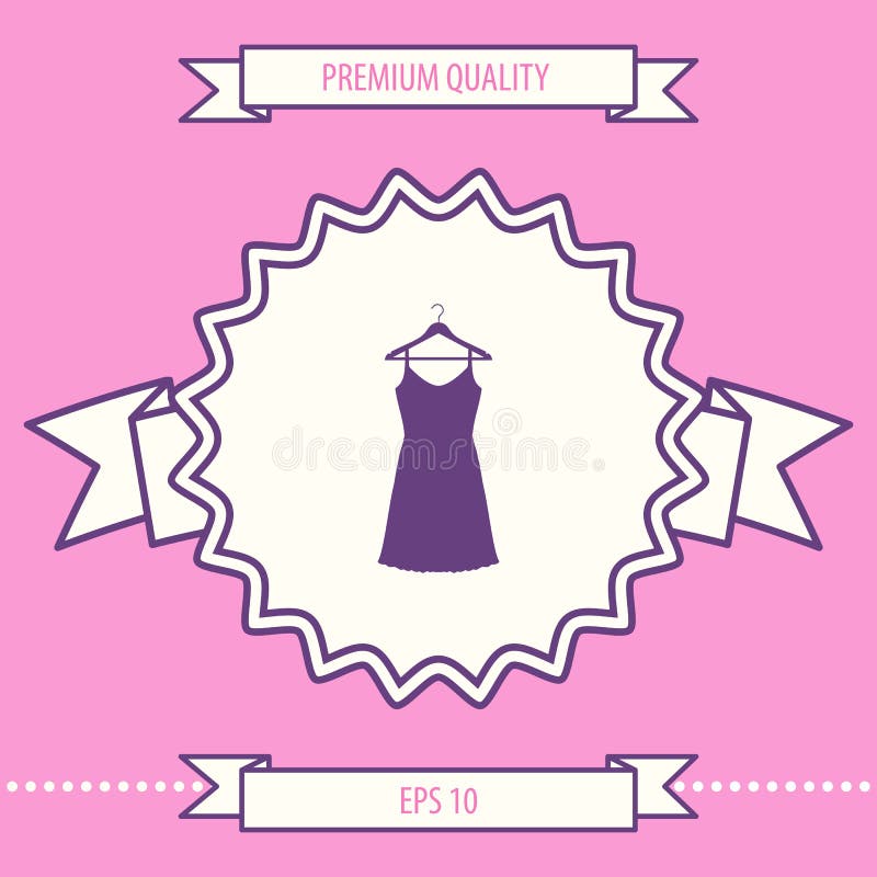 Kleid Sundress, des Abends, Kombination oder Nachthemd auf dem Garderobenaufhänger, das Schattenbild Menüpunkt im Webdesign stock abbildung Kleid Sundress, des Abends, Kombination oder Nachthemd auf dem Garderobenaufhänger, das Schattenbild Menüpunkt im Webdesign stock abbildung