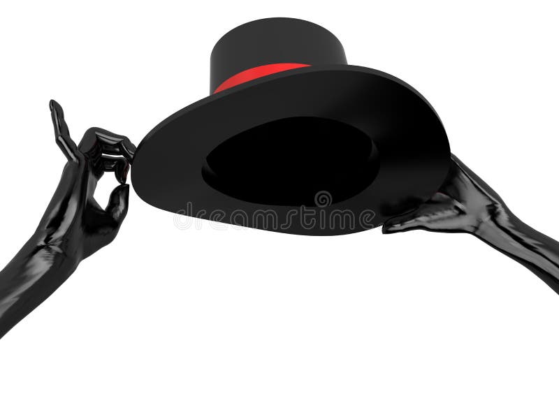 Women's hat and black gloves to cabaret. Isolated on white. Women's hat and black gloves to cabaret. Isolated on white.