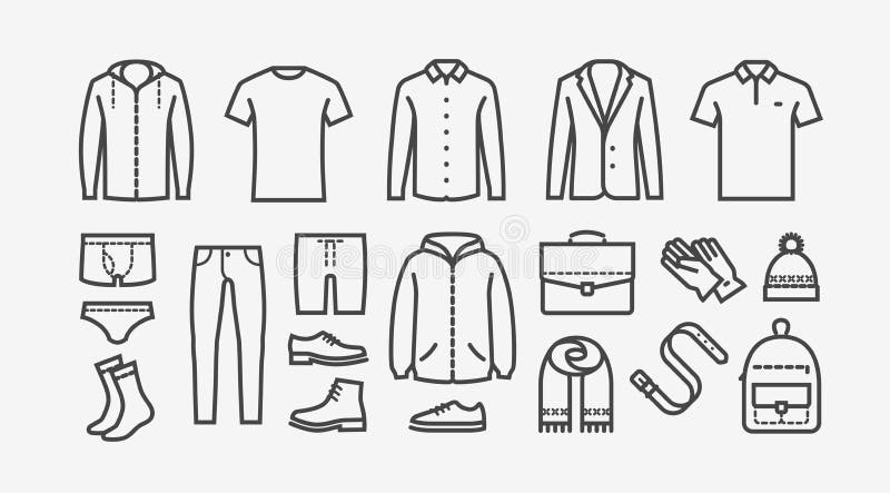 Kleidungssymbol im linearen Stil Mode-, Einkaufs- und Vektorgrafik