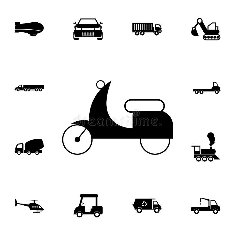 klein motorfietspictogram Gedetailleerde reeks vervoerpictogrammen Grafisch het ontwerpteken van de premiekwaliteit Één van de in stock illustratie klein motorfietspictogram Gedetailleerde reeks vervoerpictogrammen Grafisch het ontwerpteken van de premiekwaliteit Één van de in stock illustratie