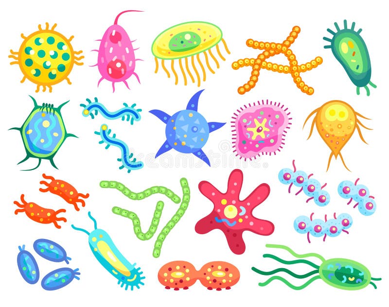 Kleine Gevaarlijke Bacteriën Voor Illustratieve Affiche Vector ...