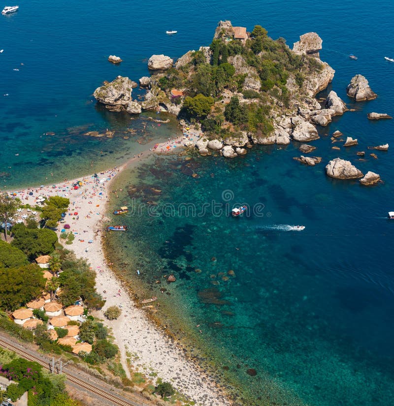Kleine Insel Taormina Isola Bella, Sizilien stockfoto Kleine Insel Taormina Isola Bella, Sizilien stockfoto