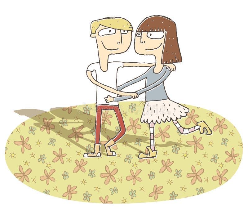 Small vignette illustration of a dancing couple in love. Illustration is in eps10 mode, elements are isolated in a group. Small vignette illustration of a dancing couple in love. Illustration is in eps10 mode, elements are isolated in a group.