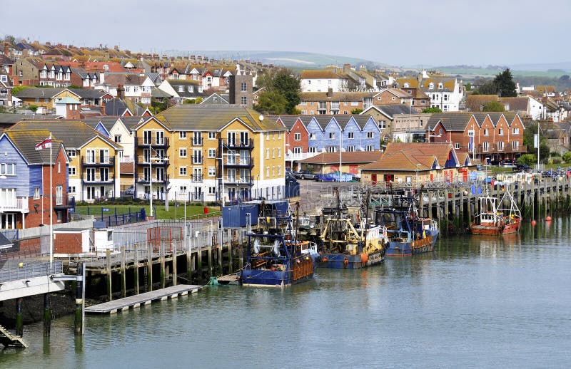 Kleiner britischer Fischereihafen lizenzfreie stockfotografie Kleiner britischer Fischereihafen lizenzfreie stockfotografie