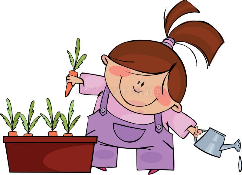 Das Kind Gärtner vektor abbildung. Illustration von begeisterung