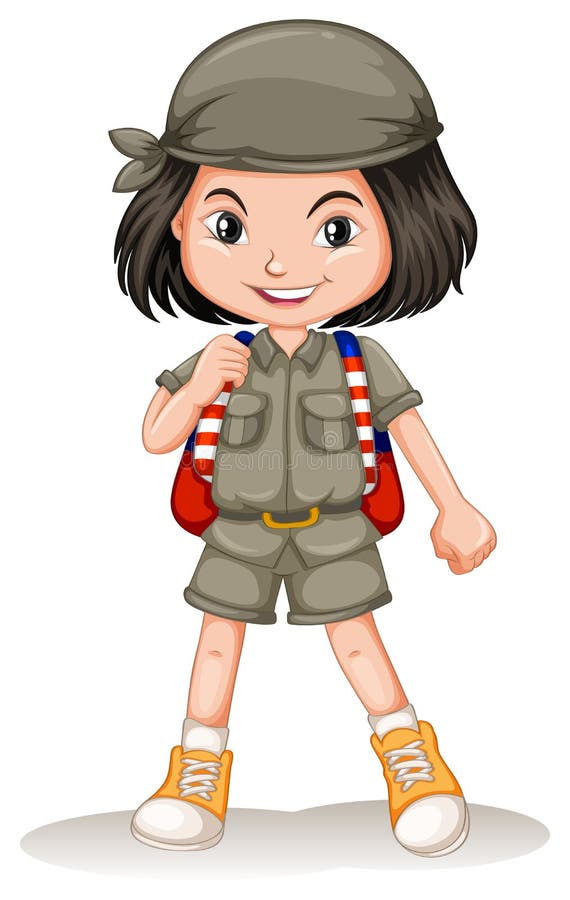 Kleines Mädchen mit Rucksack lizenzfreie abbildung Kleines Mädchen mit Rucksack lizenzfreie abbildung