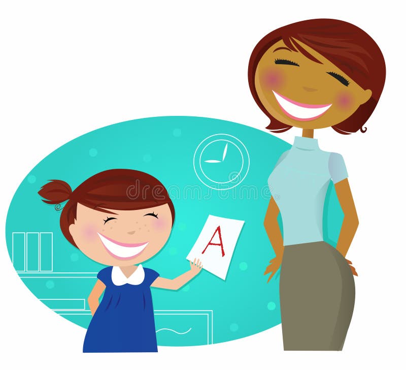Kleines nettes Kind kommen, mit guten Graden automatisch anzusteuern lizenzfreie abbildung Kleines nettes Kind kommen, mit guten Graden automatisch anzusteuern lizenzfreie abbildung