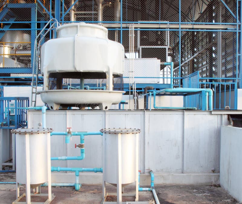 Small water cooling tower system in factory. Small water cooling tower system in factory