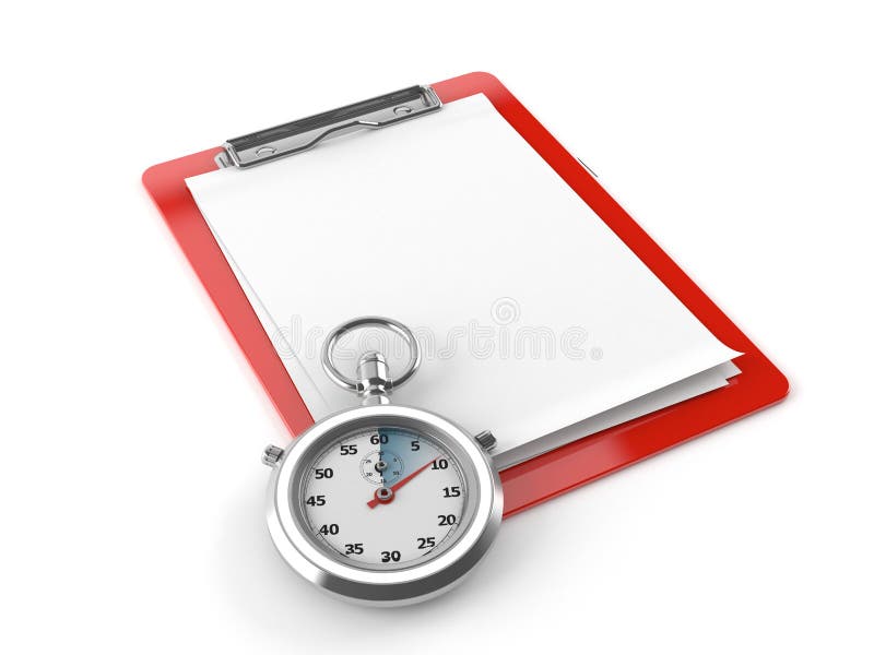 klemmbrett mit stoppuhr