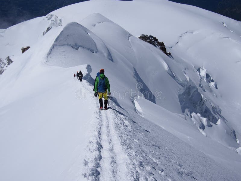 Kletternder Mont Blanc in Frankreich lizenzfreies stockfoto Kletternder Mont Blanc in Frankreich lizenzfreies stockfoto