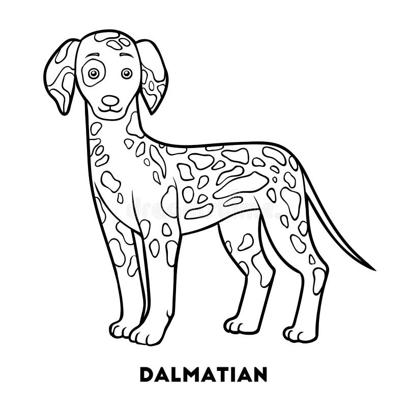 Kleurend boek, Hondrassen: Dalmatisch royalty-vrije illustratie Kleurend boek, Hondrassen: Dalmatisch royalty-vrije illustratie