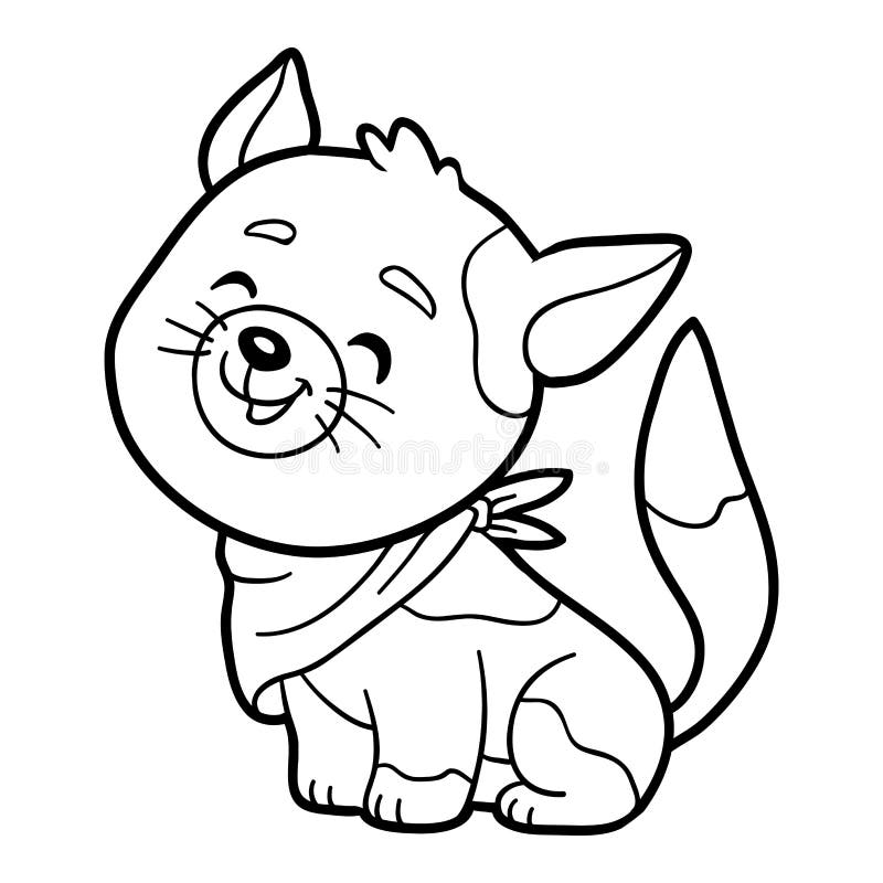 Kleurboek, kleurplaat (kat) stock illustratie