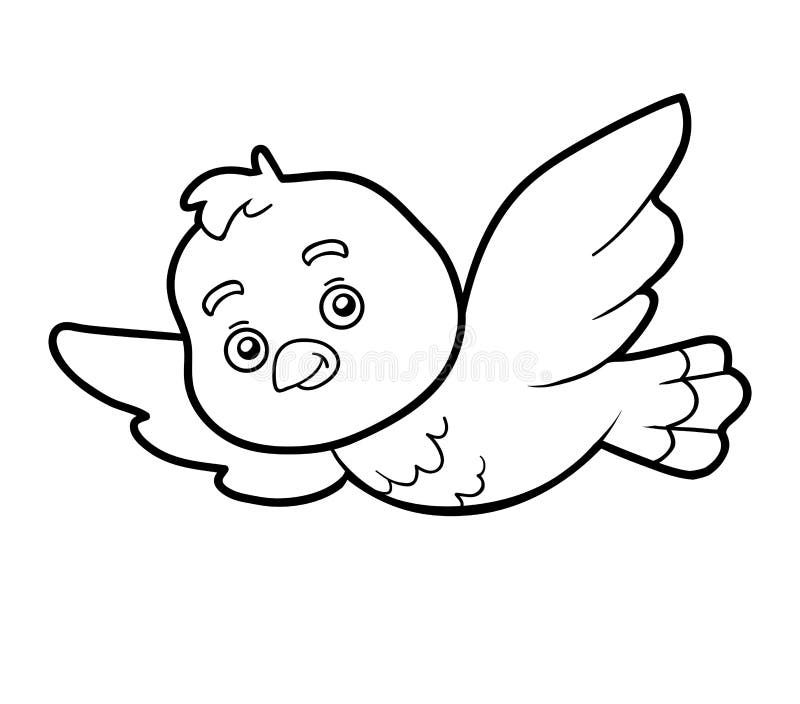 Kleurboek, kleurplaat (vogel) royalty-vrije illustratie