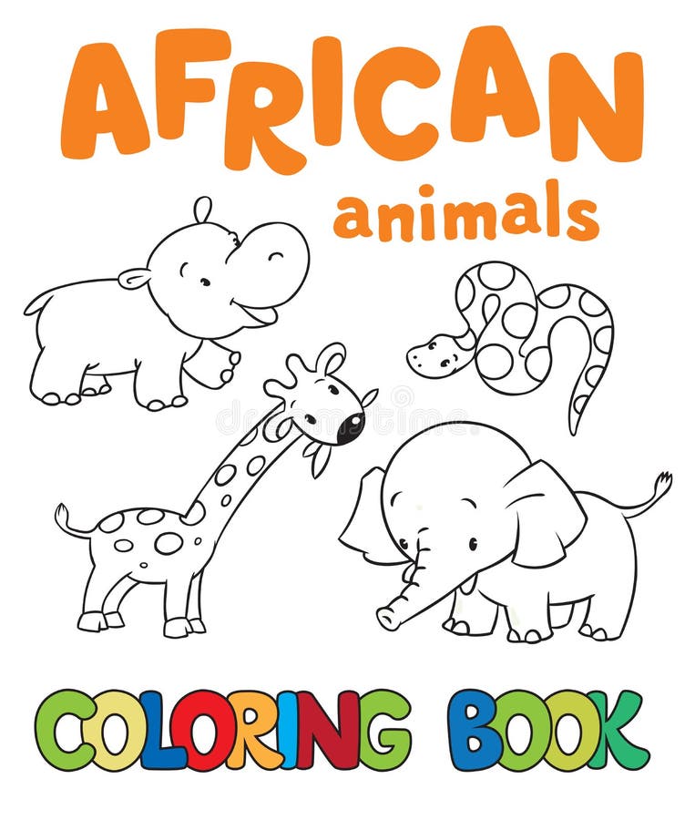 Kleurend boek met Afrikaanse dieren stock illustratie Kleurend boek met Afrikaanse dieren stock illustratie