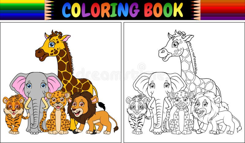 Kleurend boek met leuke Afrikaanse dieren stock illustratie Kleurend boek met leuke Afrikaanse dieren stock illustratie