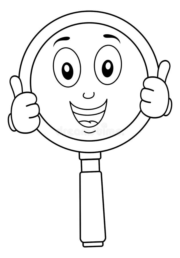 Kleurend Vergrootglas met omhoog Duimen vector illustratie Kleurend Vergrootglas met omhoog Duimen vector illustratie