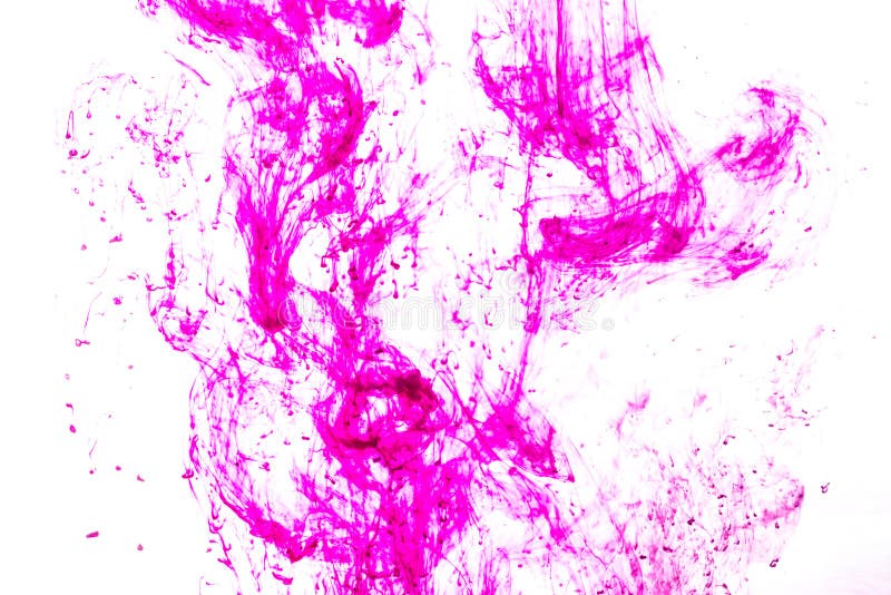 Magenta color drop, splash and swirl in water, abstract colorful background. Magenta color drop, splash and swirl in water, abstract colorful background