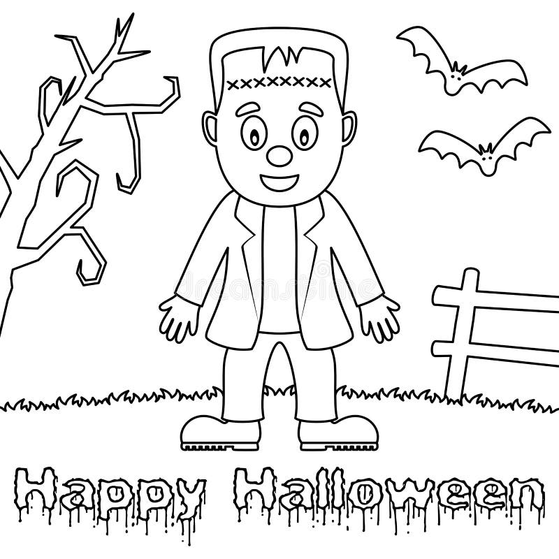 Kleurende Halloween-Monsters - Frankenstein vector illustratie Kleurende Halloween-Monsters - Frankenstein vector illustratie