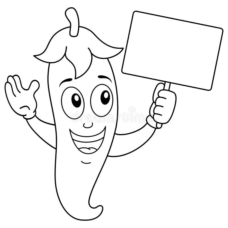 Kleurende Roodgloeiende Chili Pepper & Banner Vector Illustratie