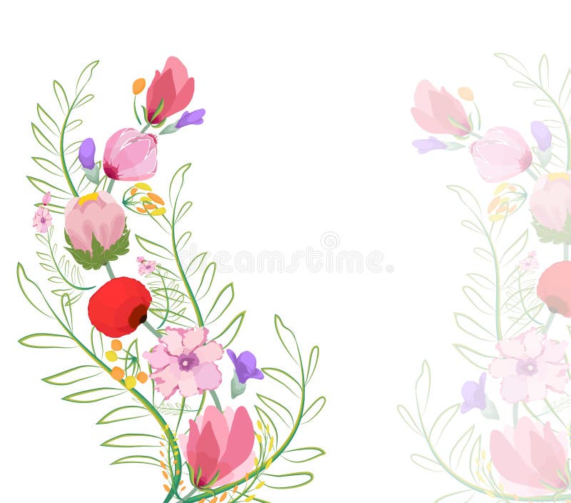 Kleurenillustratie van bloemen in waterverfschilderijen royalty-vrije illustratie Kleurenillustratie van bloemen in waterverfschilderijen royalty-vrije illustratie