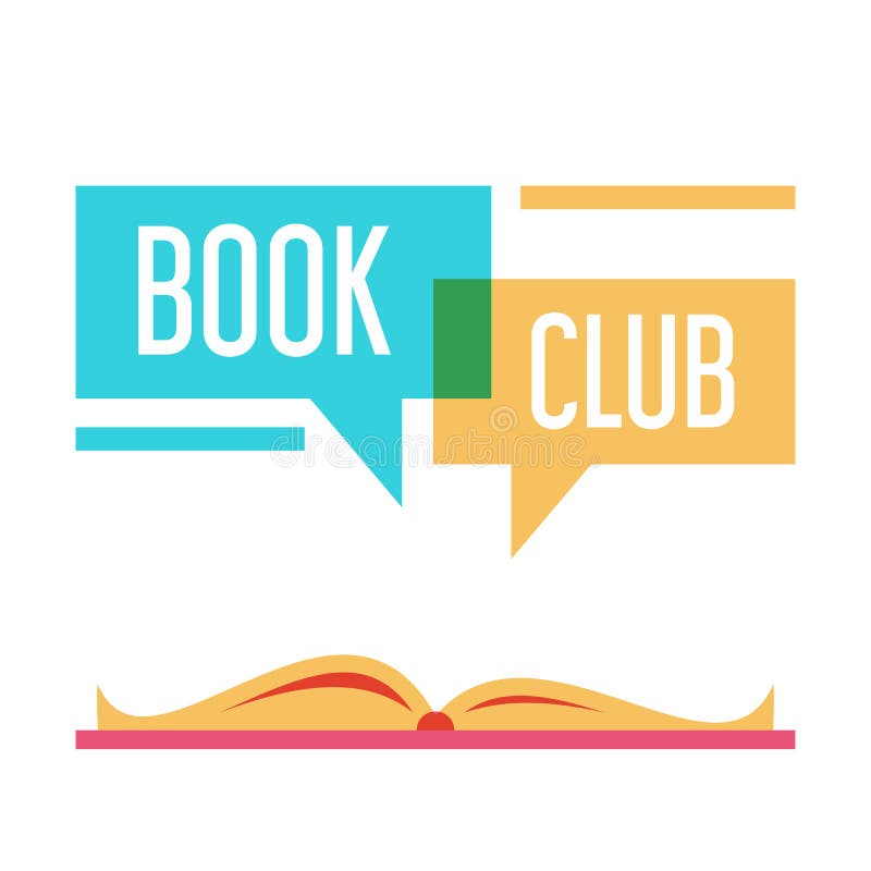 Kleurig logo voor op de vector van de boekenclub geïsoleerde vector
