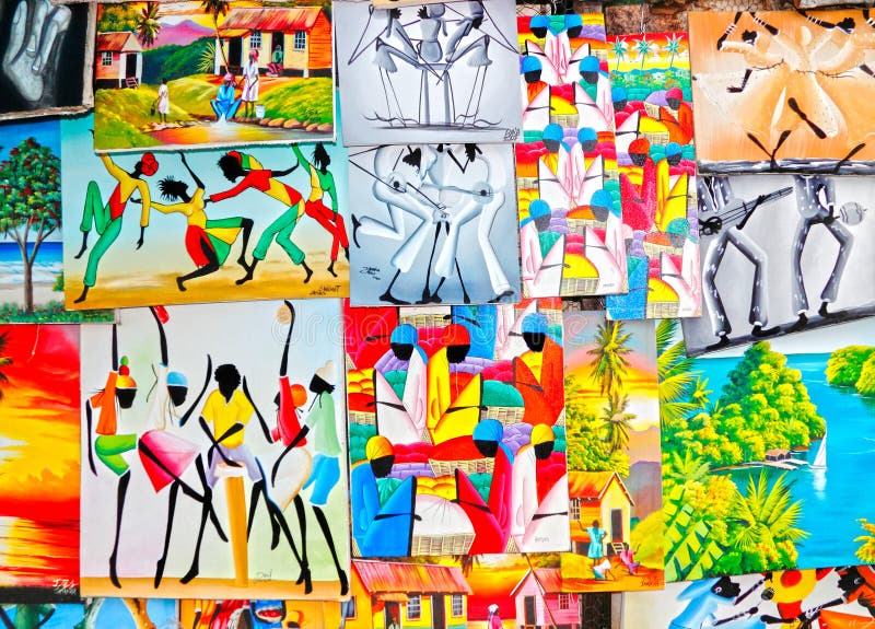 Kleurrijk Caraïbisch Jamaicaans art. royalty-vrije stock foto Kleurrijk Caraïbisch Jamaicaans art. royalty-vrije stock foto
