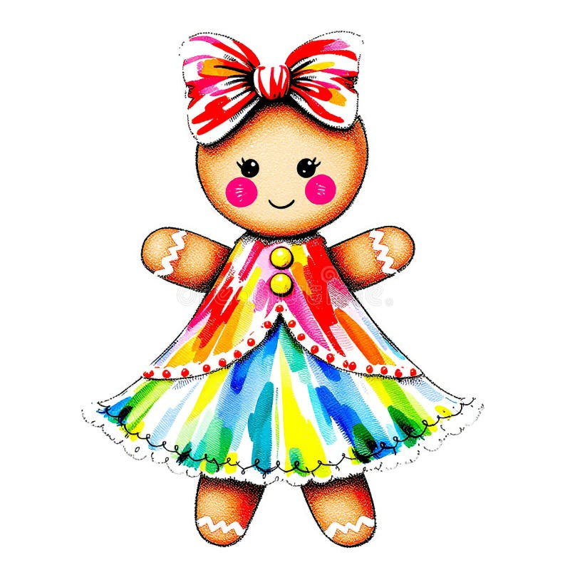 Kleurrijk kerstmeisje vector illustratie