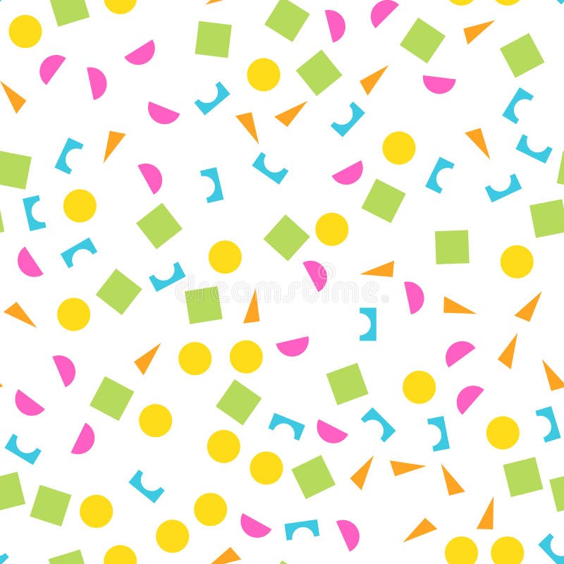 Kleurrijk naadloos patroon van de bouw van uitrustings eenvoudige geometrische vormen Gelukkig, grappig en kinderthema Abstracte stock illustratie Kleurrijk naadloos patroon van de bouw van uitrustings eenvoudige geometrische vormen Gelukkig, grappig en kinderthema Abstracte stock illustratie