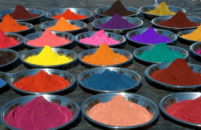 Colorful tika powders on indian market, india. Colorful tika powders on indian market, india