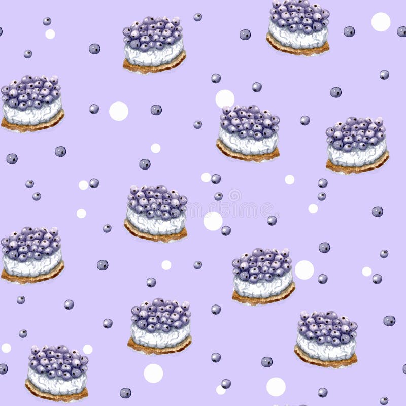 Kleurrijk verjaardags purper patroon met cakes vector illustratie Kleurrijk verjaardags purper patroon met cakes vector illustratie