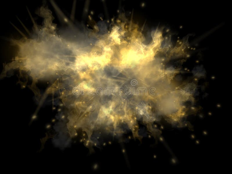 Powerful explosion closeup with sparkles. Powerful explosion closeup with sparkles