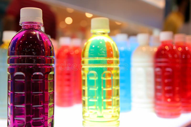 Kleurrijke flessen stock afbeelding