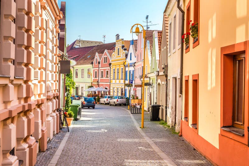 Kleurrijke Gebouwen - Trebon, Tsjechische Republiek, Europa